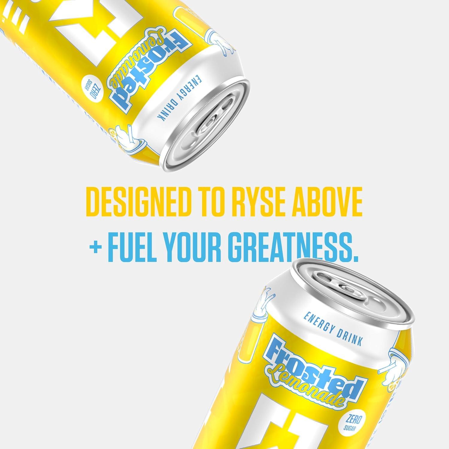image:imageRYSE Fuel Energy Drink KoolAid Tropical Punch Sugar Free Gluten Free amp Vegan 200mg Natural Caffeine Taurine amp Choline for Focus amp Energy No Artificial Colors 16 fl oz Cans 12PackFrosted Lemonade
