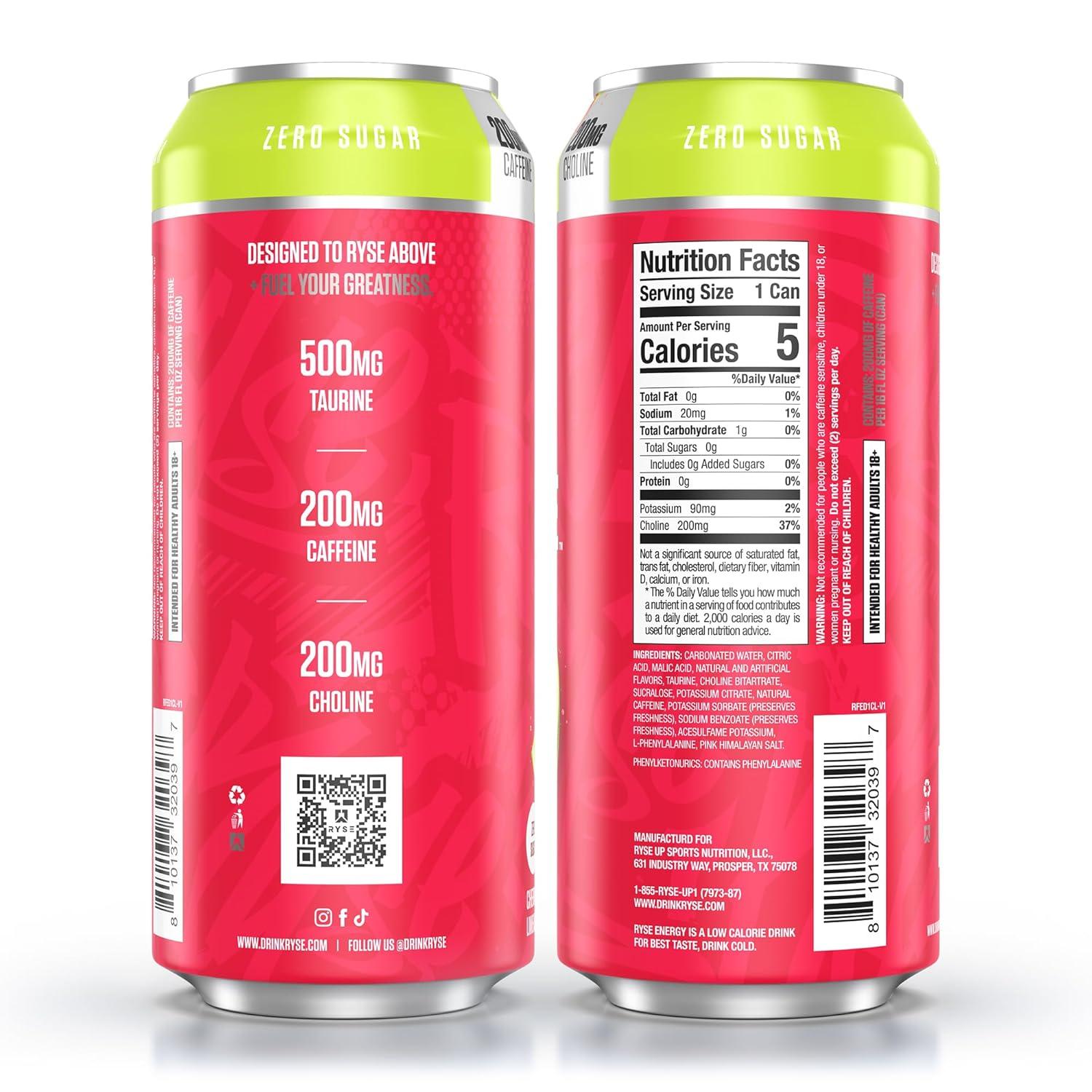 image:imageRYSE Fuel Energy Drink KoolAid Tropical Punch Sugar Free Gluten Free amp Vegan 200mg Natural Caffeine Taurine amp Choline for Focus amp Energy No Artificial Colors 16 fl oz Cans 12PackCherry Limeade