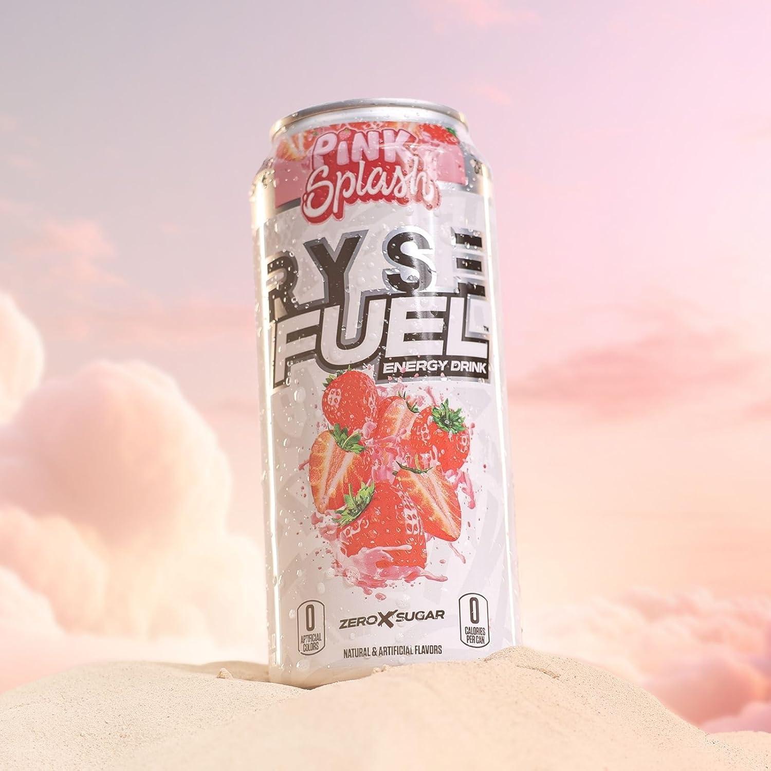 image:imageRYSE Fuel Energy Drink KoolAid Tropical Punch Sugar Free Gluten Free amp Vegan 200mg Natural Caffeine Taurine amp Choline for Focus amp Energy No Artificial Colors 16 fl oz Cans 12PackPink Splash