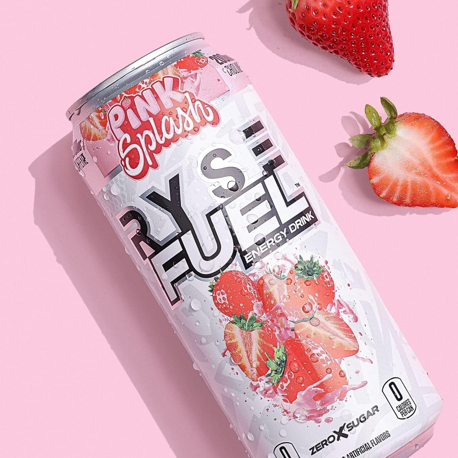image:imageRYSE Fuel Energy Drink KoolAid Tropical Punch Sugar Free Gluten Free amp Vegan 200mg Natural Caffeine Taurine amp Choline for Focus amp Energy No Artificial Colors 16 fl oz Cans 12PackPink Splash