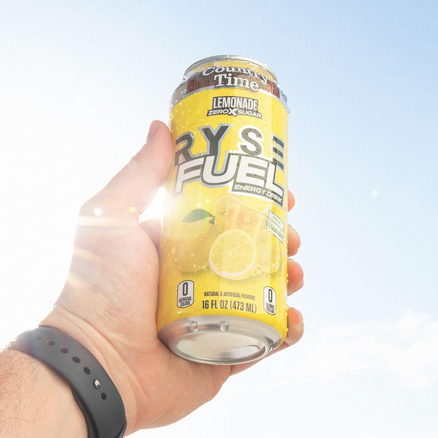 image:imageRYSE Fuel Energy Drink KoolAid Tropical Punch Sugar Free Gluten Free amp Vegan 200mg Natural Caffeine Taurine amp Choline for Focus amp Energy No Artificial Colors 16 fl oz Cans 12PackCountry Time Lemonade