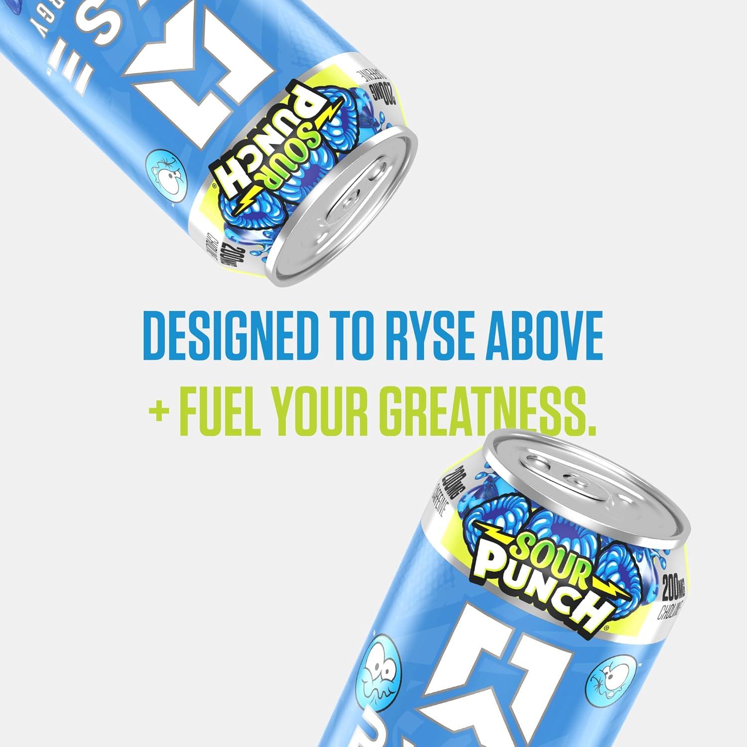 image:imageRYSE Fuel Energy Drink KoolAid Tropical Punch Sugar Free Gluten Free amp Vegan 200mg Natural Caffeine Taurine amp Choline for Focus amp Energy No Artificial Colors 16 fl oz Cans 12PackSour Punch Blue Raspberry