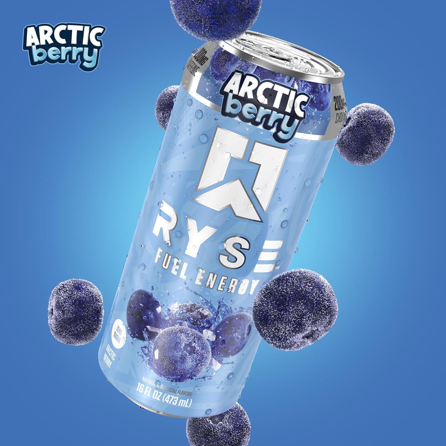 image:imageRYSE Fuel Energy Drink KoolAid Tropical Punch Sugar Free Gluten Free amp Vegan 200mg Natural Caffeine Taurine amp Choline for Focus amp Energy No Artificial Colors 16 fl oz Cans 12PackArctic Berry
