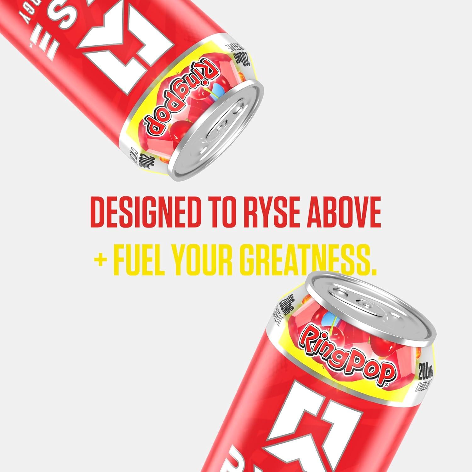 image:imageRYSE Fuel Energy Drink KoolAid Tropical Punch Sugar Free Gluten Free amp Vegan 200mg Natural Caffeine Taurine amp Choline for Focus amp Energy No Artificial Colors 16 fl oz Cans 12PackRing Pop Cherry