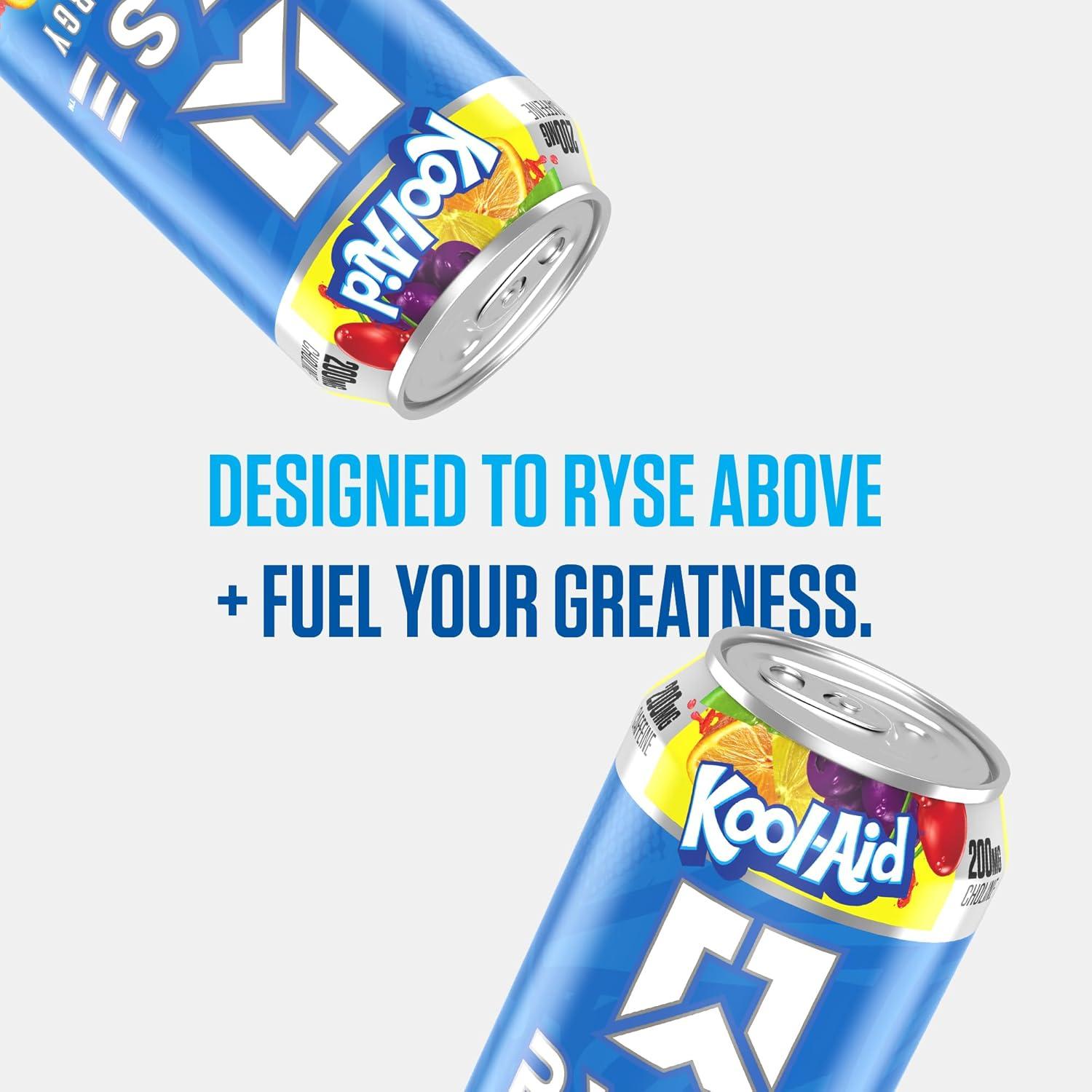image:imageRYSE Fuel Energy Drink KoolAid Tropical Punch Sugar Free Gluten Free amp Vegan 200mg Natural Caffeine Taurine amp Choline for Focus amp Energy No Artificial Colors 16 fl oz Cans 12PackKoolAid Tropical Punch