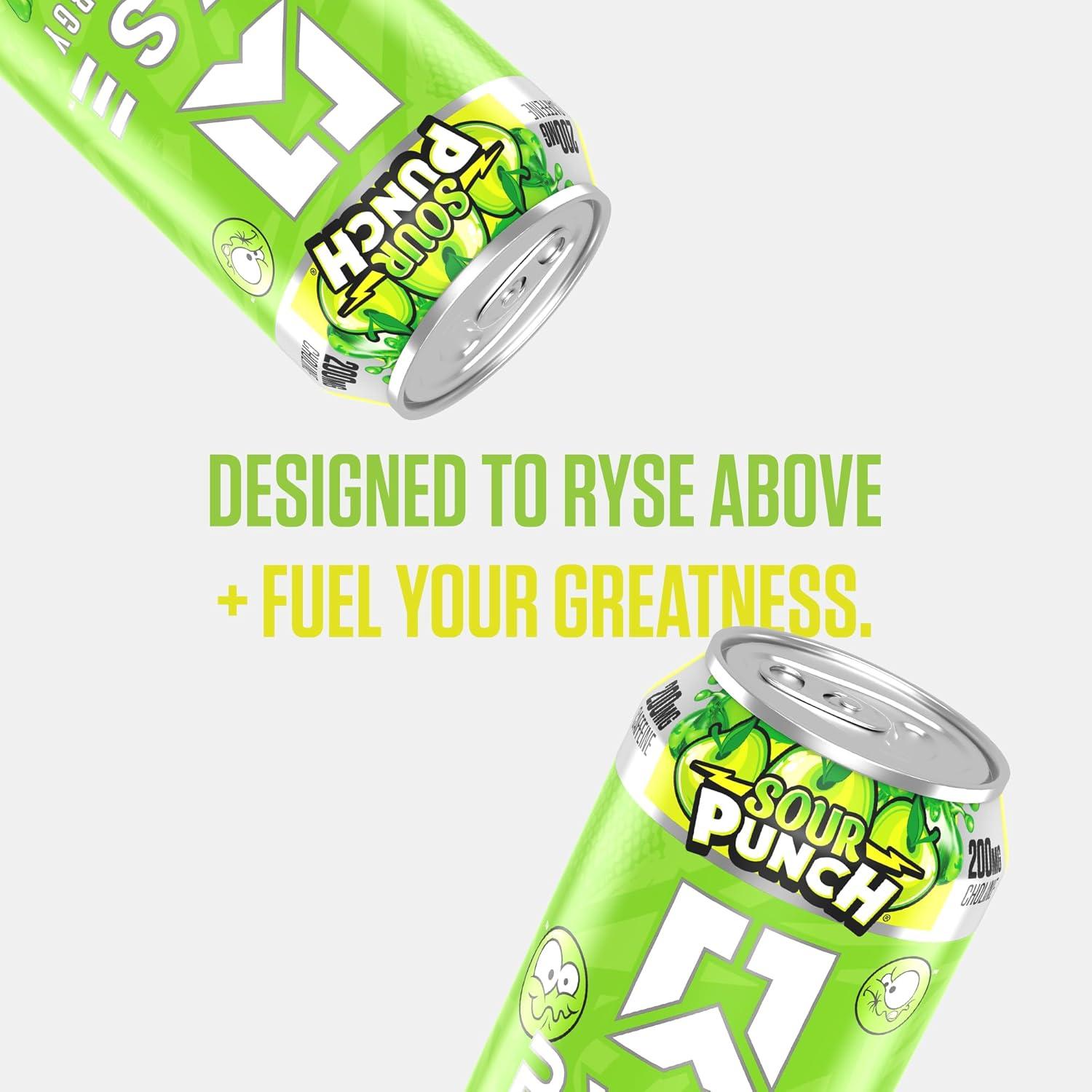 image:imageRYSE Fuel Energy Drink KoolAid Tropical Punch Sugar Free Gluten Free amp Vegan 200mg Natural Caffeine Taurine amp Choline for Focus amp Energy No Artificial Colors 16 fl oz Cans 12PackSour Punch Green Apple