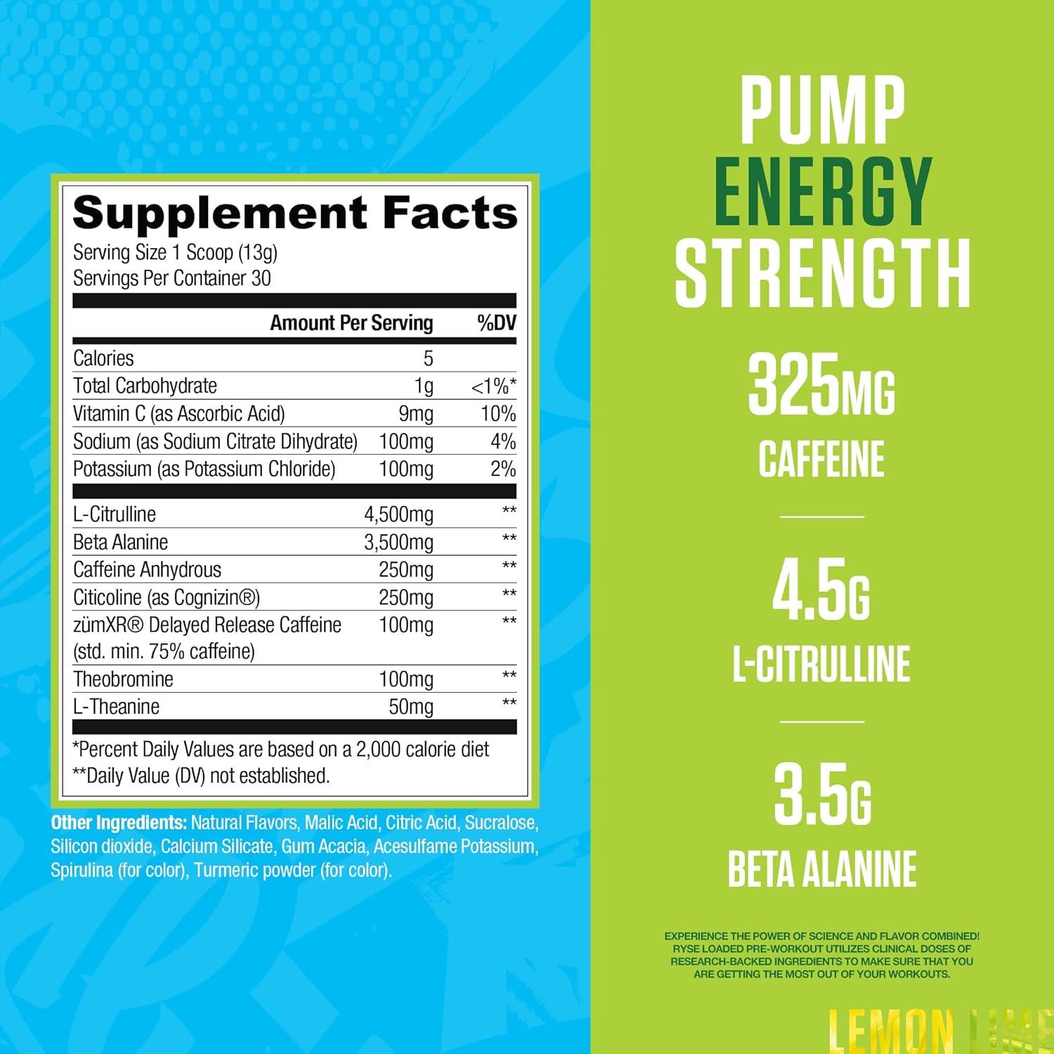 image:imageRyse Loaded Pre Workout Powder KoolAid Tropical Punch Daily PreWorkout for Men amp Women with 300mg Caffeine Beta Alanine and Citrulline for Pump Focus and Energy 30 ServingsJellO Lemon Lime