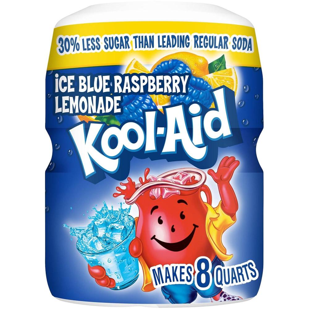 image:imageKoolAid Caffeine Free Cherry Sweetened Powdered Drink Mix 12 Count 19 oz CanistersBlue Raspberry Lemonade