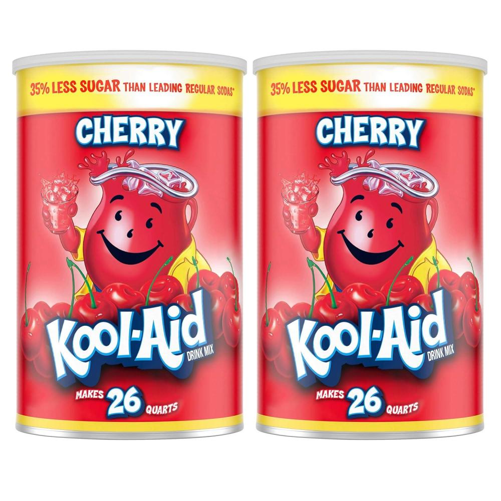 image:imageKoolAid Caffeine Free Jumbo Cherry Sweetened Powdered Drink Mix 2 Count 63 oz Canisters