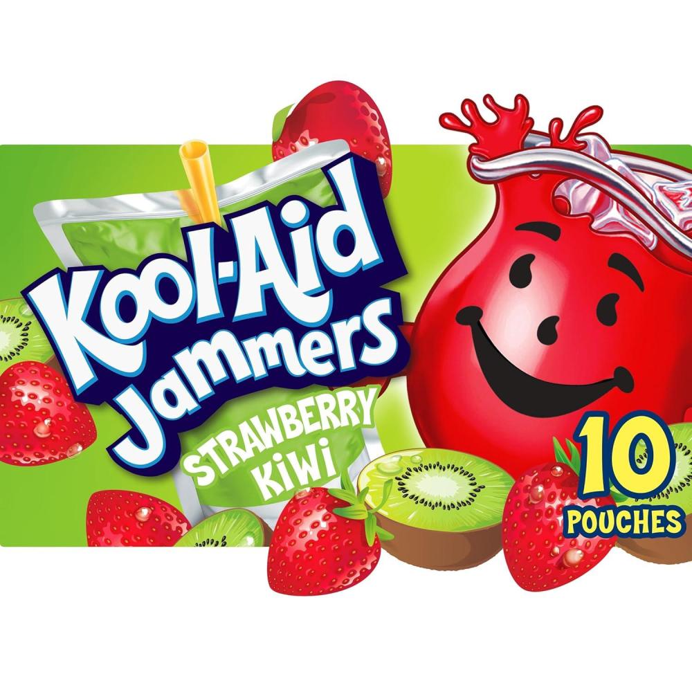 image:imageKoolAid Jammers Grape Artificially Flavored Soft Drink 40 ct Pack 4 Boxes of 10 PouchesStrawberry Kiwi
