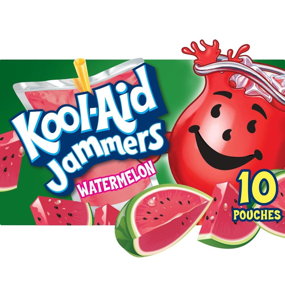 image:imageKoolAid Jammers Grape Artificially Flavored Soft Drink 40 ct Pack 4 Boxes of 10 PouchesWatermelon