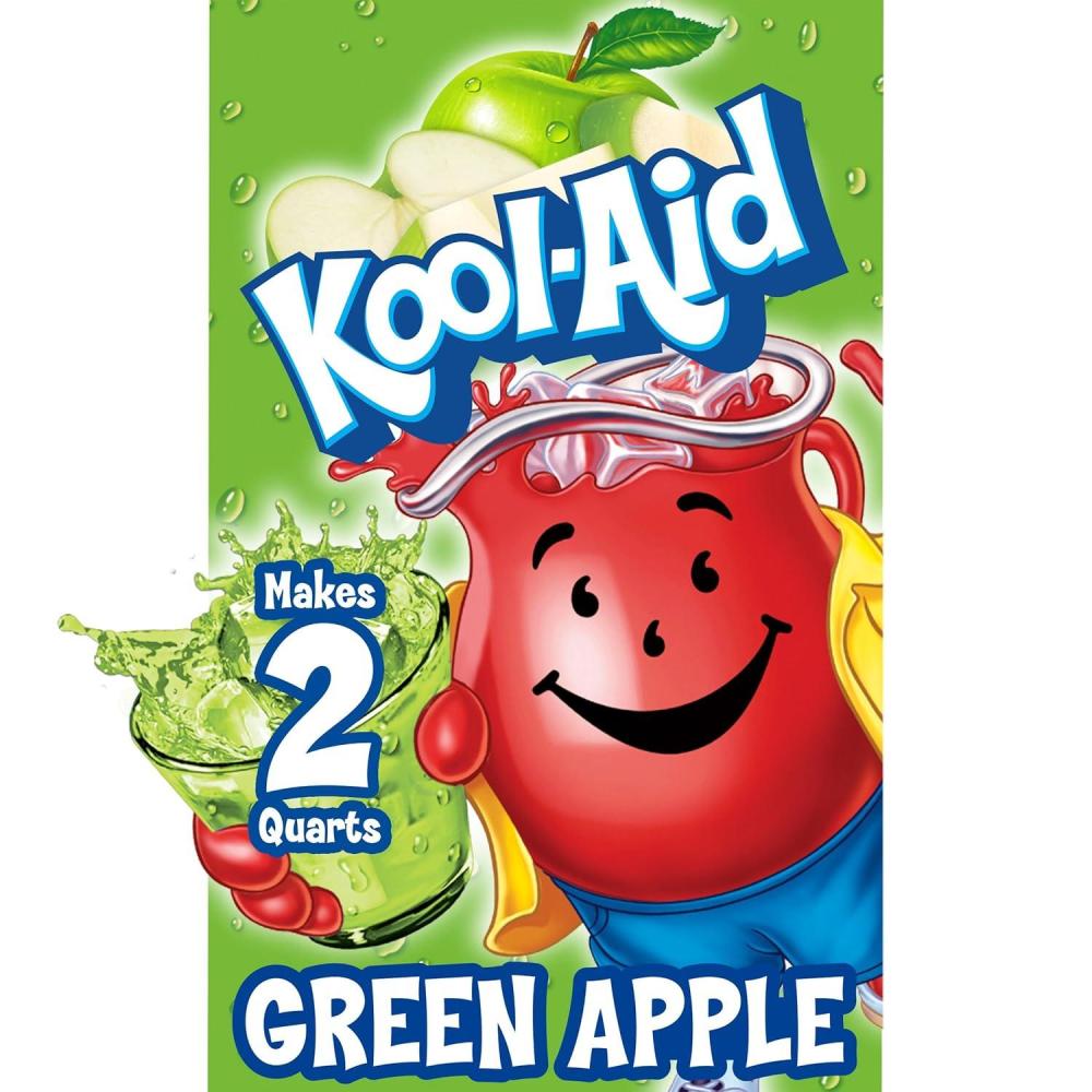 image:imageKoolAid Unsweetened Caffeine Free Green Apple Zero Calories Powdered Drink Mix Pitcher Packets 48 count Pack of 4