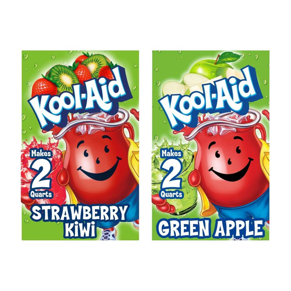 image:imageKoolAid Unsweetened Caffeine Free Strawberry Kiwi Zero Calories Powdered Drink Mix 192 Count Pitcher PacketsGreen Apple Strawberry Kiwi