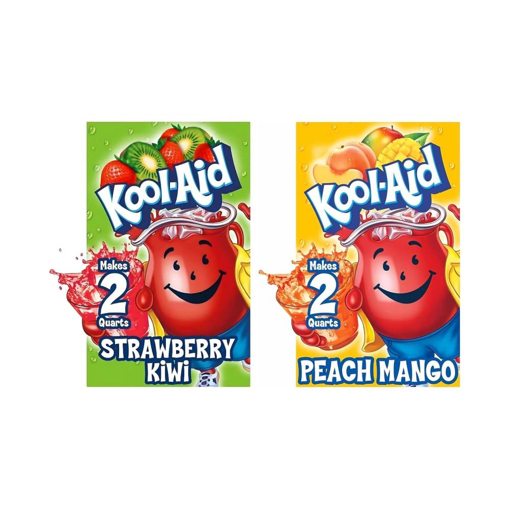 image:imageKoolAid Unsweetened Caffeine Free Strawberry Kiwi Zero Calories Powdered Drink Mix 192 Count Pitcher PacketsPeach Mango Strawberry Kiwi