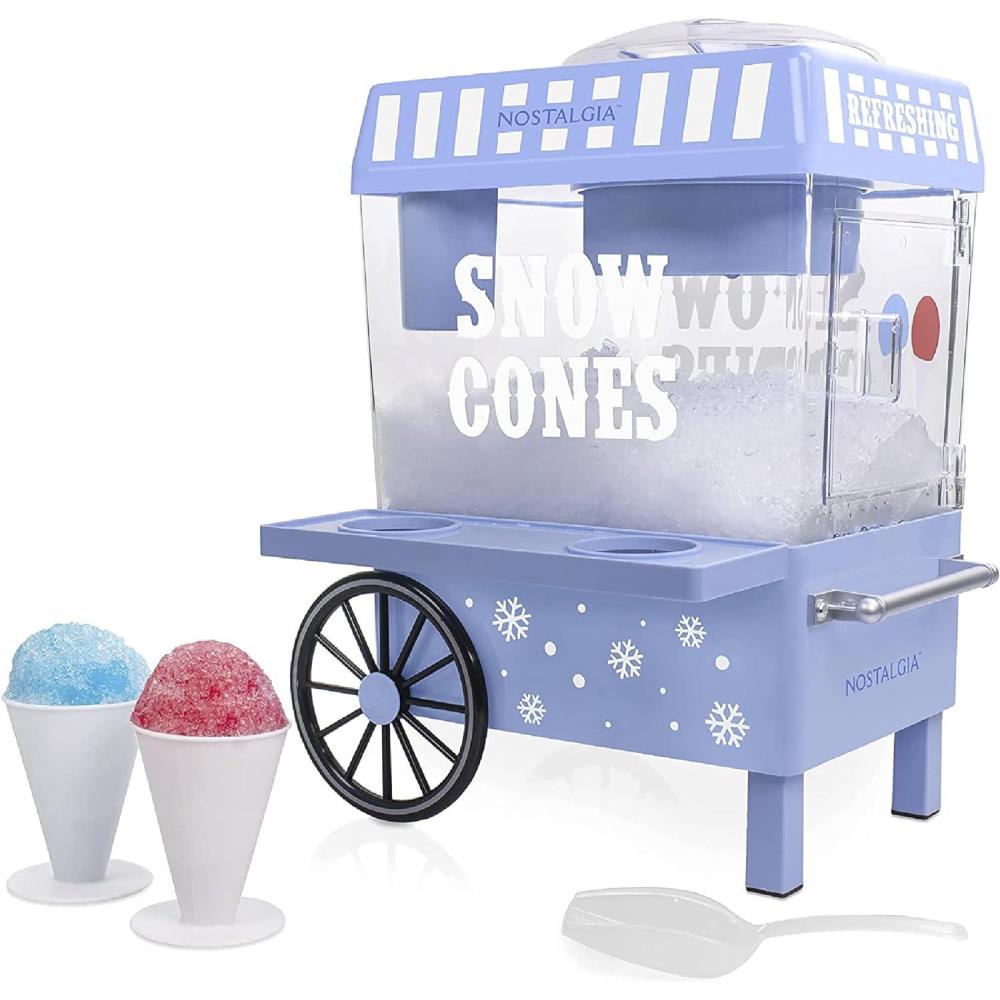 image:imageNostalgia KoolAid Snow Cone Shaved Ice Machine Retro TableTop Slushie Machine Makes 20 Icy Treats Includes 2 Reusable Plastic Cups amp Ice Scoop RedBlue