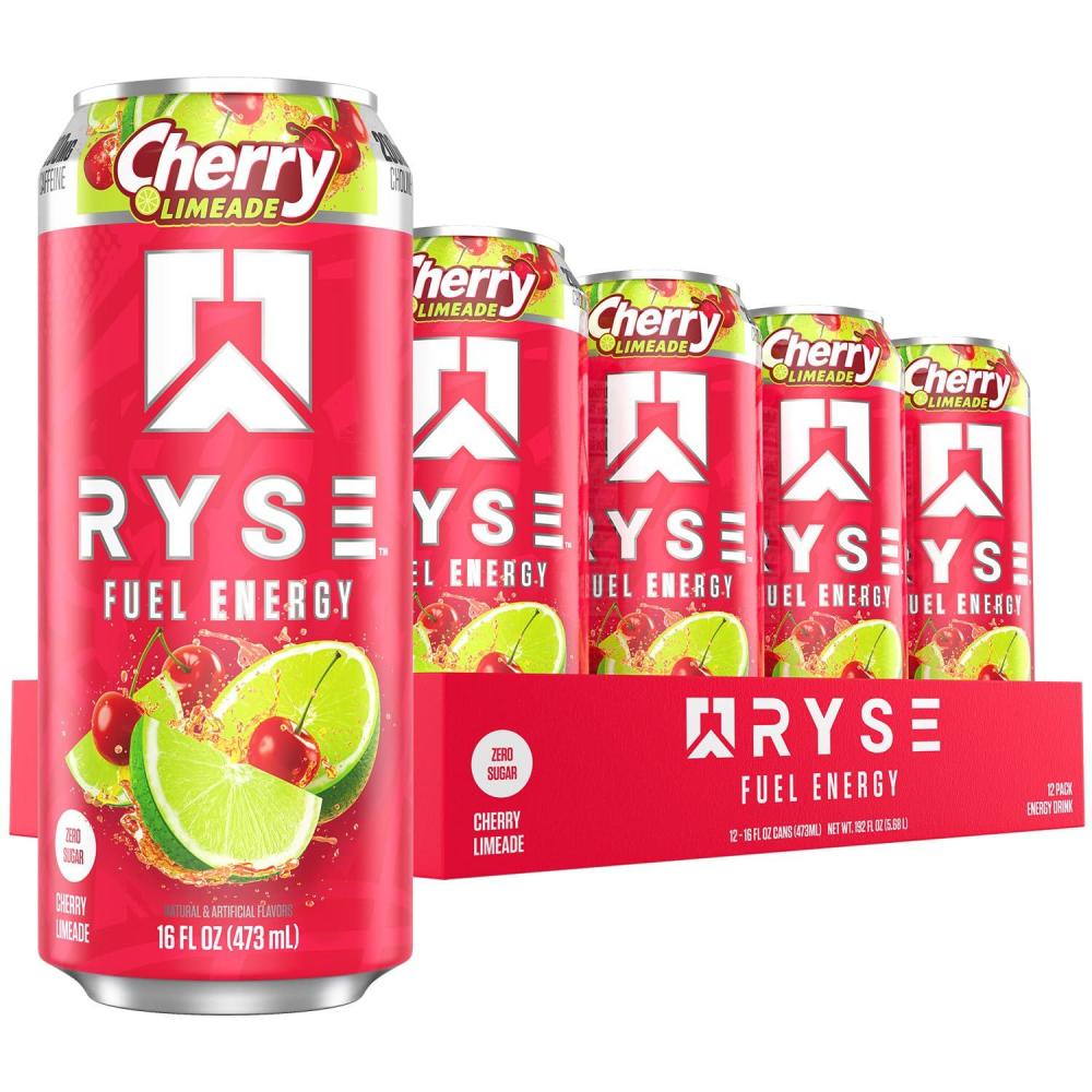 image:imageRYSE Fuel Energy Drink KoolAid Tropical Punch Sugar Free Gluten Free amp Vegan 200mg Natural Caffeine Taurine amp Choline for Focus amp Energy No Artificial Colors 16 fl oz Cans 12PackCherry Limeade