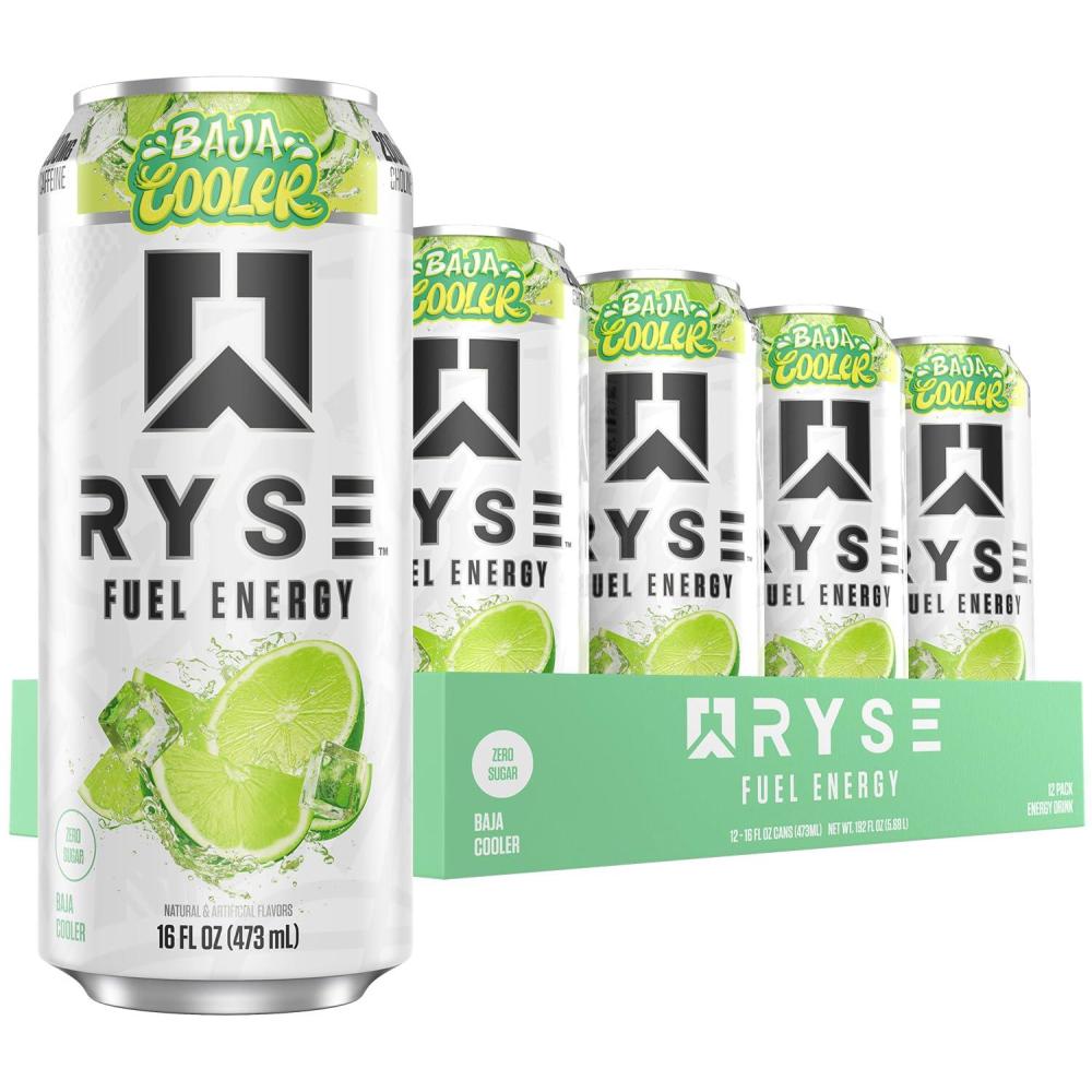 image:imageRYSE Fuel Energy Drink KoolAid Tropical Punch Sugar Free Gluten Free amp Vegan 200mg Natural Caffeine Taurine amp Choline for Focus amp Energy No Artificial Colors 16 fl oz Cans 12PackBaja Cooler