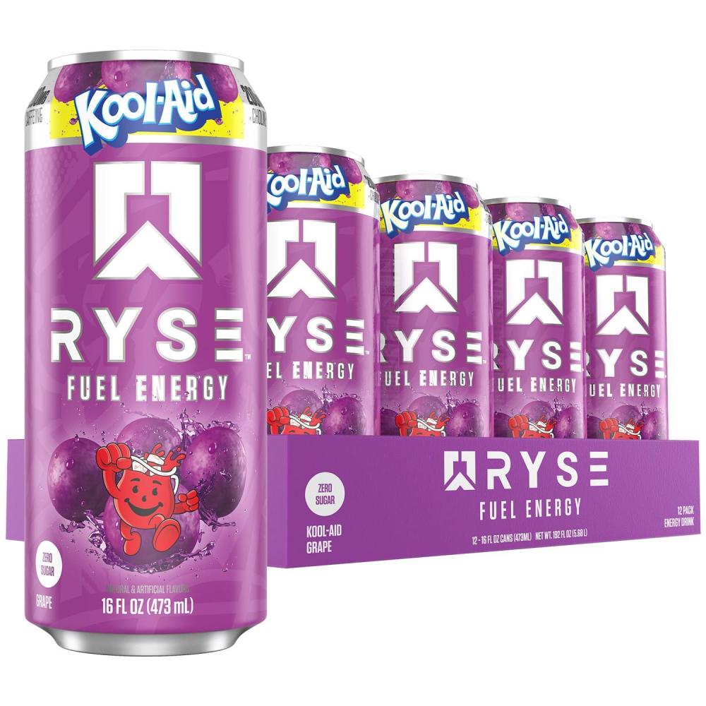 image:imageRYSE Fuel Energy Drink KoolAid Tropical Punch Sugar Free Gluten Free amp Vegan 200mg Natural Caffeine Taurine amp Choline for Focus amp Energy No Artificial Colors 16 fl oz Cans 12PackKoolAid Grape