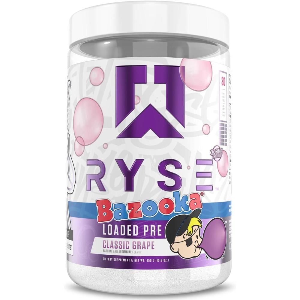image:imageRyse Loaded Pre Workout Powder  KoolAid Tropical Punch  Daily PreWorkout for Men amp Women with 300mg Caffeine Beta Alanine and Citrulline for Pump Focus and Energy  30 ServingsBazooka Classic Grape