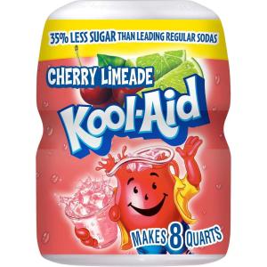 Kool-Aid Caffeine Free Cherry Sweetened Powdered Drink Mix 12 Count 19 oz Canisters(Cherry Limeade)