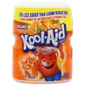 Kool-Aid Caffeine Free Cherry Sweetened Powdered Drink Mix 12 Count 19 oz Canisters(Orange)