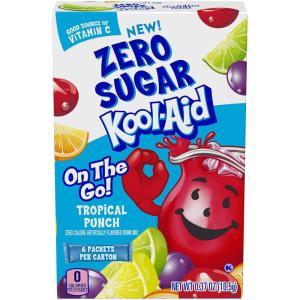 Kool-Aid Sugar-Free Tropical Punch On-The-Go Powdered Drink Mix 6 Count(Sugar-Free Tropical Punch)