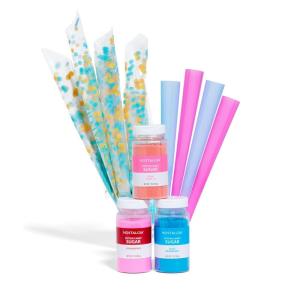 Nostalgia Kool-Aid Cotton Candy Variety Kit – 3 Flossing Sugar Flavors (Blue Raspberry, Strawberry, Tropical Punch) – 7-oz Bottles – Compatible with Cotton Candy Makers – Party Supplies(Cotton Candy Kit)