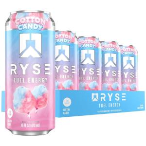 RYSE Fuel Energy Drink – Kool-Aid Tropical Punch – Sugar Free, Gluten Free & Vegan – 200mg Natural Caffeine, Taurine & Choline for Focus & Energy – No Artificial Colors – 16 fl oz Cans (12-Pack)(Cotton Candy)