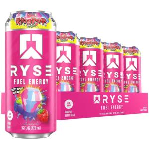 RYSE Fuel Energy Drink – Kool-Aid Tropical Punch – Sugar Free, Gluten Free & Vegan – 200mg Natural Caffeine, Taurine & Choline for Focus & Energy – No Artificial Colors – 16 fl oz Cans (12-Pack)(Ring Pop Berry Blast)