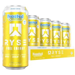 RYSE Fuel Energy Drink – Kool-Aid Tropical Punch – Sugar Free, Gluten Free & Vegan – 200mg Natural Caffeine, Taurine & Choline for Focus & Energy – No Artificial Colors – 16 fl oz Cans (12-Pack)(Frosted Lemonade)